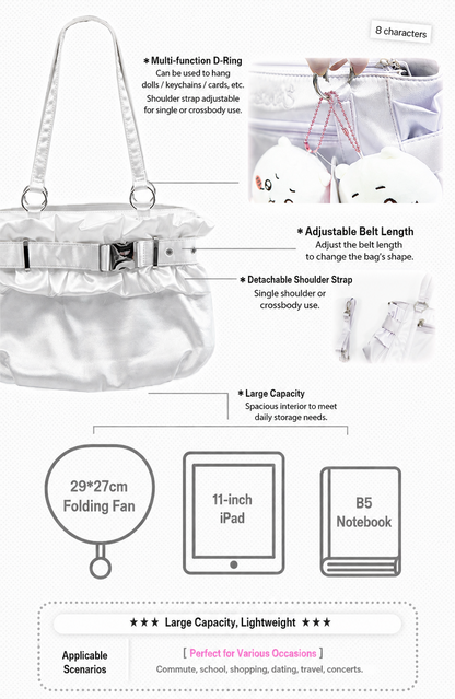 Satin Dream K-Pop Ita Crossbody & Shoulder Bag – Fan Support Essentials