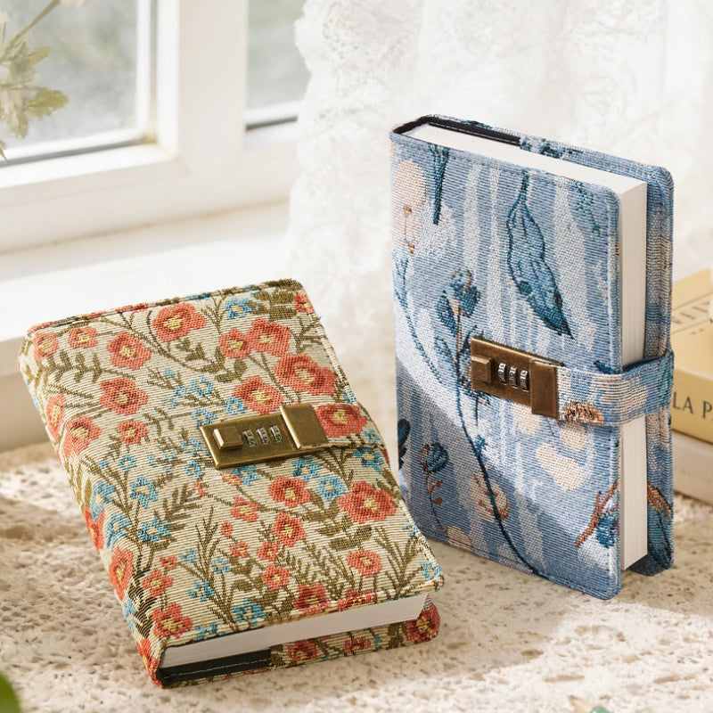Secret Garden B6 Fabric Vintage Code Lock Journal