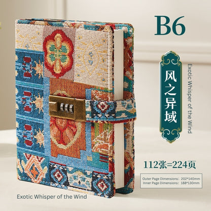 Secret Garden B6 Fabric Vintage Code Lock Journal