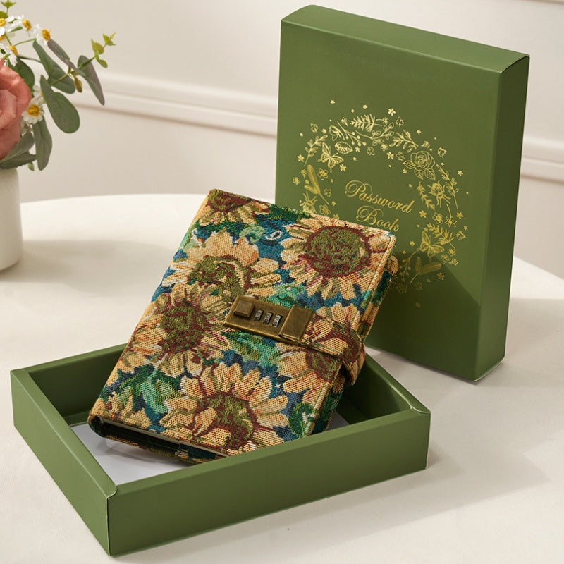 Secret Garden B6 Fabric Vintage Code Lock Journal