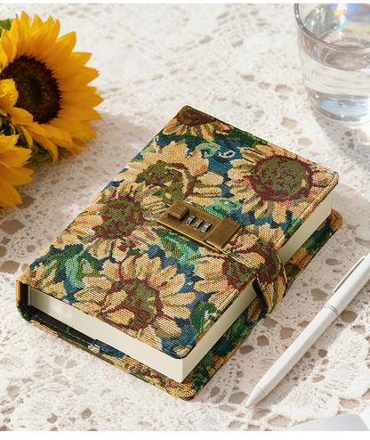 Secret Garden B6 Fabric Vintage Code Lock Journal