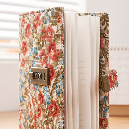Secret Garden B6 Fabric Vintage Code Lock Journal