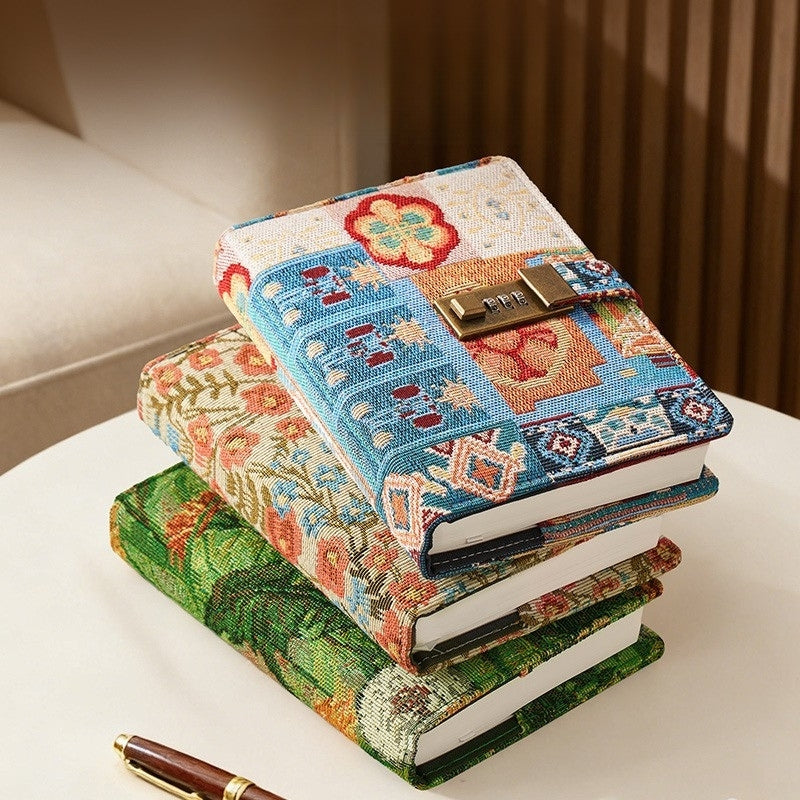 Secret Garden B6 Fabric Vintage Code Lock Journal