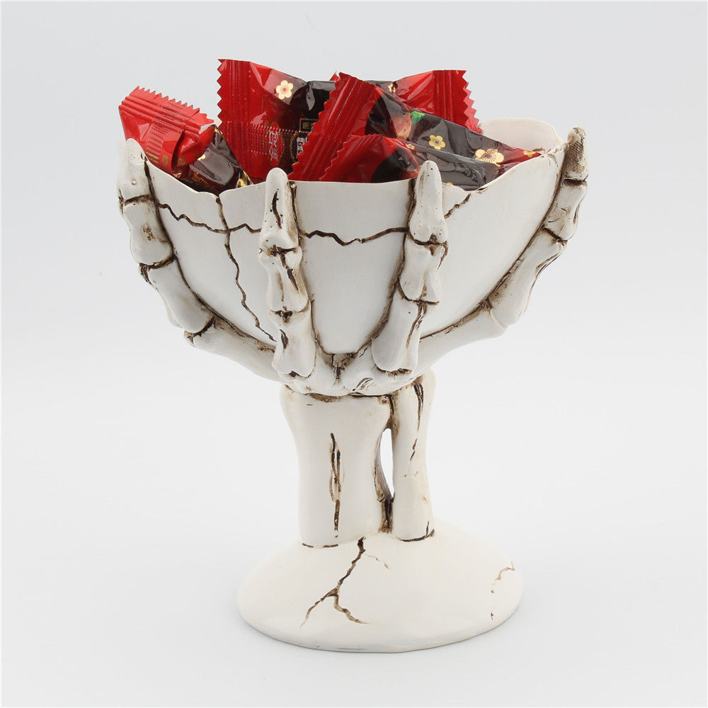 Gothic Skeleton Hand Skull Tray