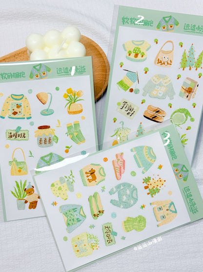 Slow-living A6 Die-cut Sticker Series