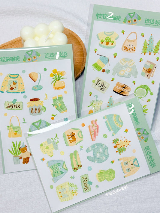 Slow-living A6 Die-cut Sticker Series