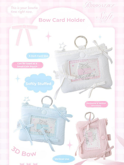 Soft Plush Bow Card Holder