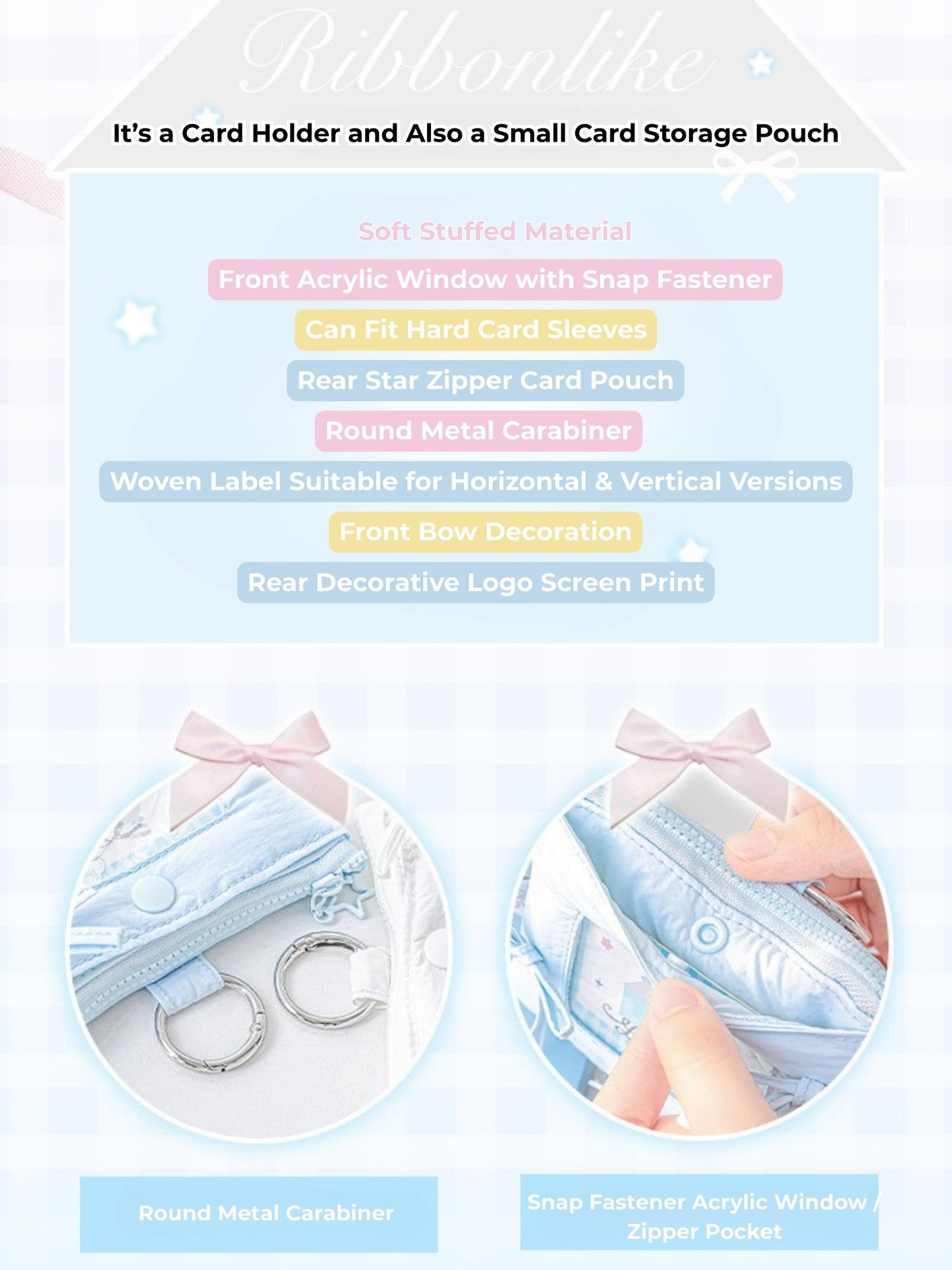 Soft Plush Bow Card Holder