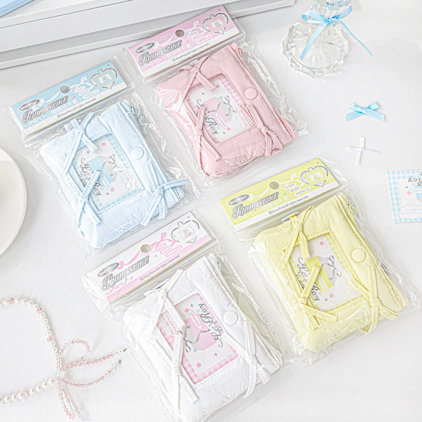 Soft Plush Bow Card Holder