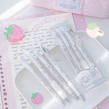 Strawberry Chocolate Gel Pens Set, 4-Pack, 0.5 mm Black