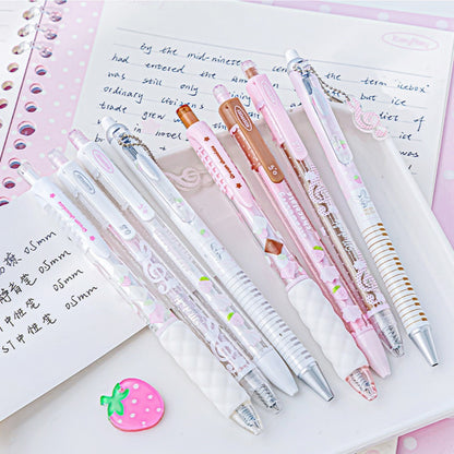 Strawberry Chocolate Gel Pens Set, 4-Pack, 0.5 mm Black