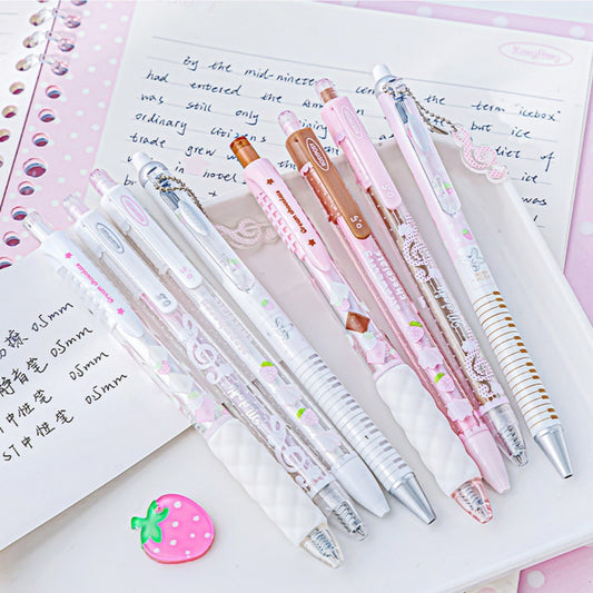 Strawberry Chocolate Gel Pens Set – 4 pcs/0.5mm Nib/Black Ink