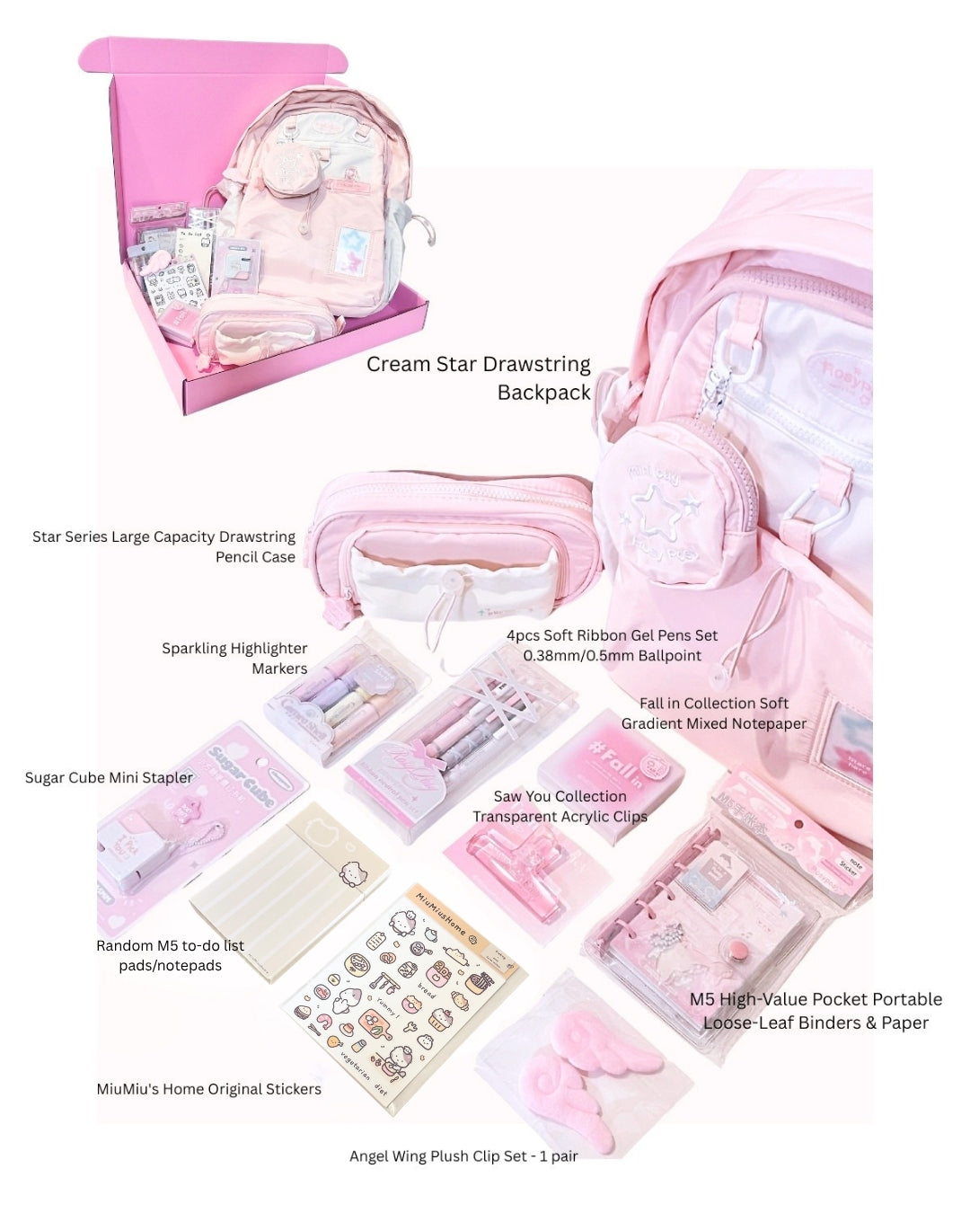 Pink Study Motivation Stationery Gift Set