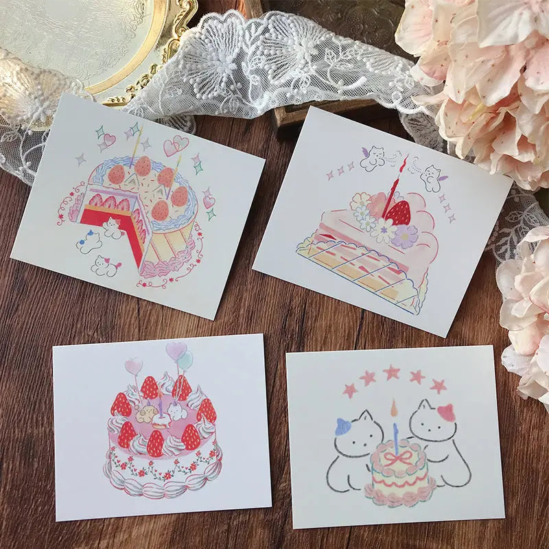 Sweet Cake Hand drawn Style Card Set