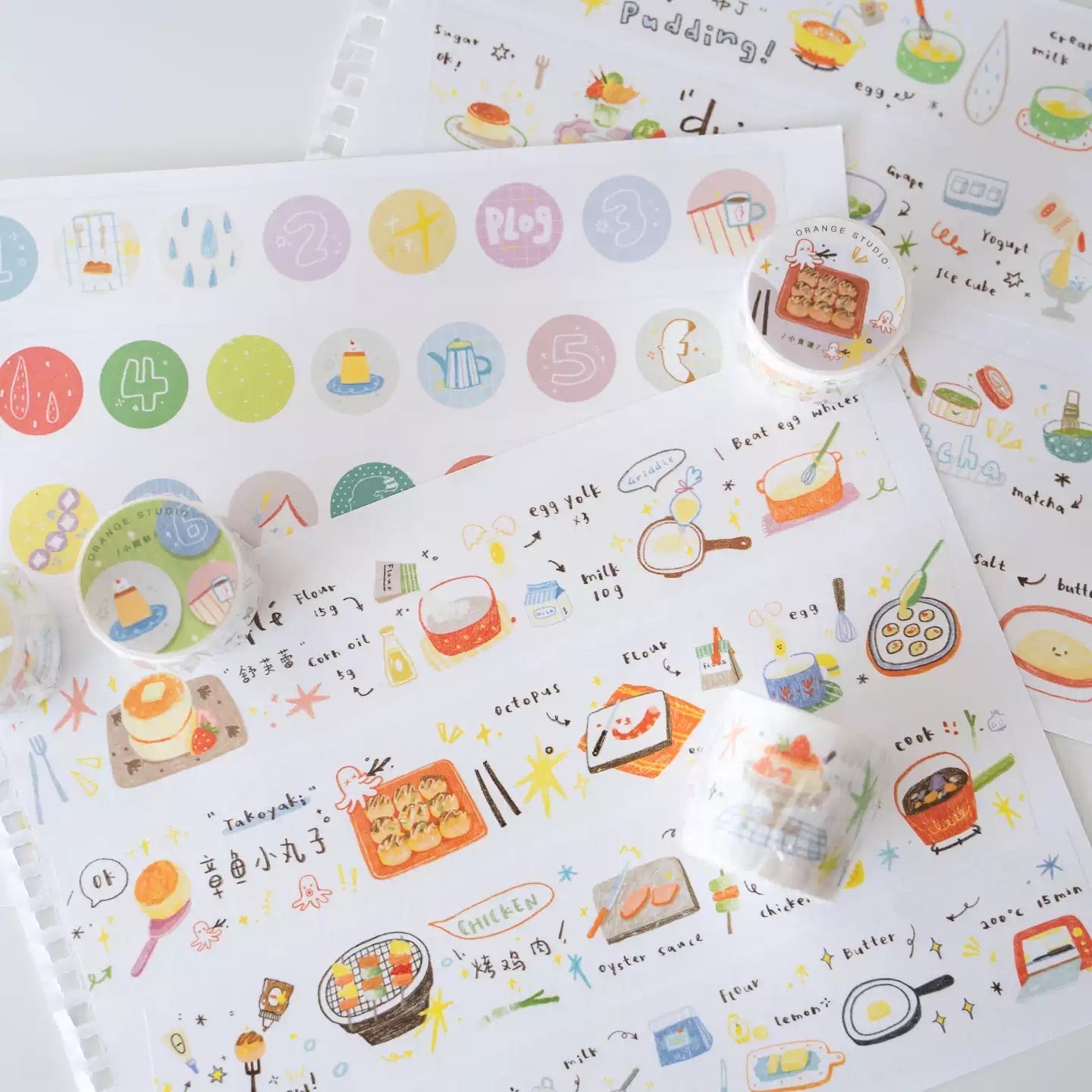Sweet Moments Series Die-cut Stickers & Washi Tapes