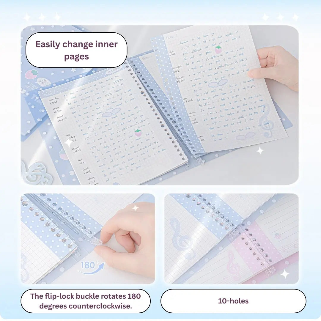 The Berry Sweet Soft-Touch Hand-friendly B5 Loose-Leaf Notebooks ChicChoi