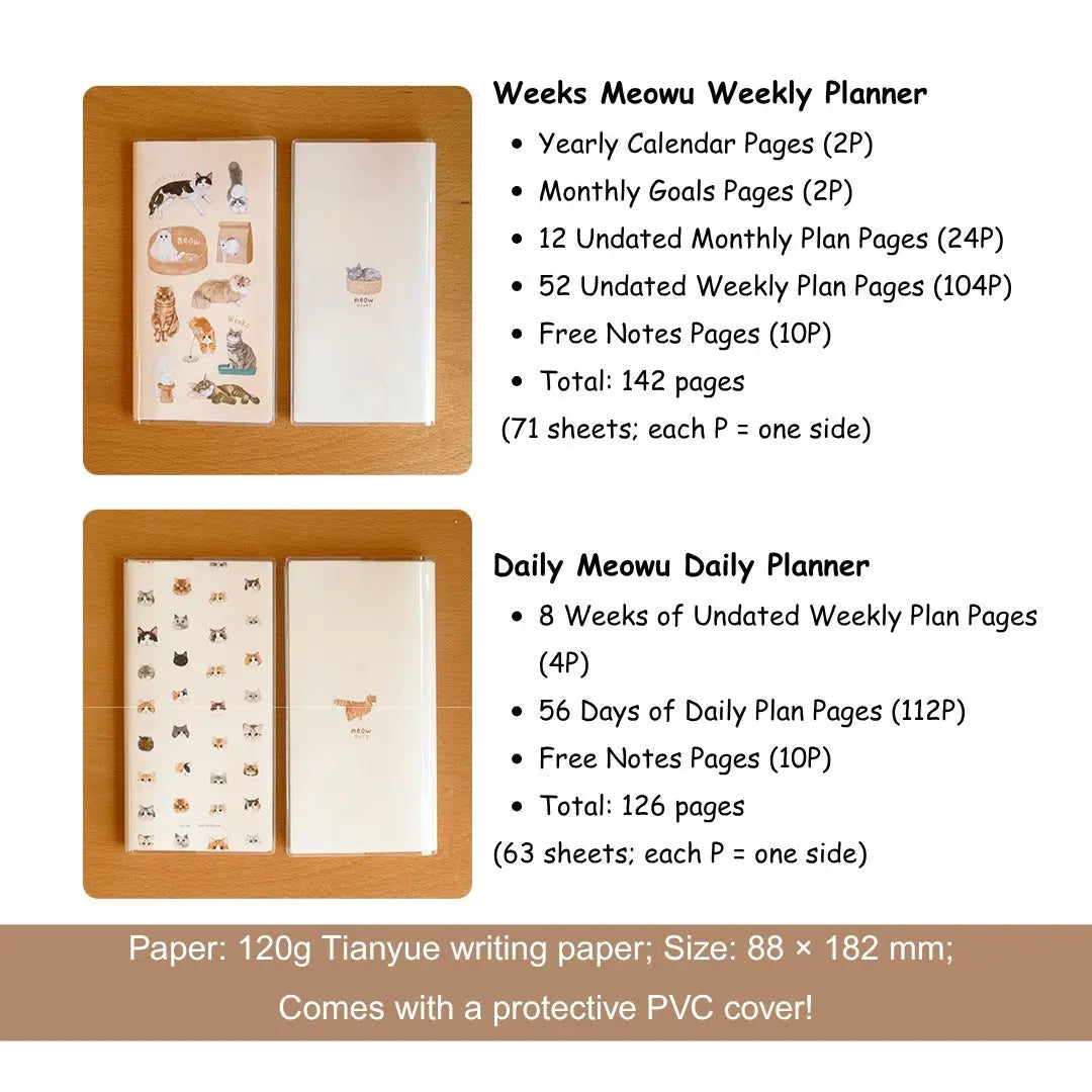 The Original Meow Planners (Daily Planner & Weekly Planner) ChicChoi