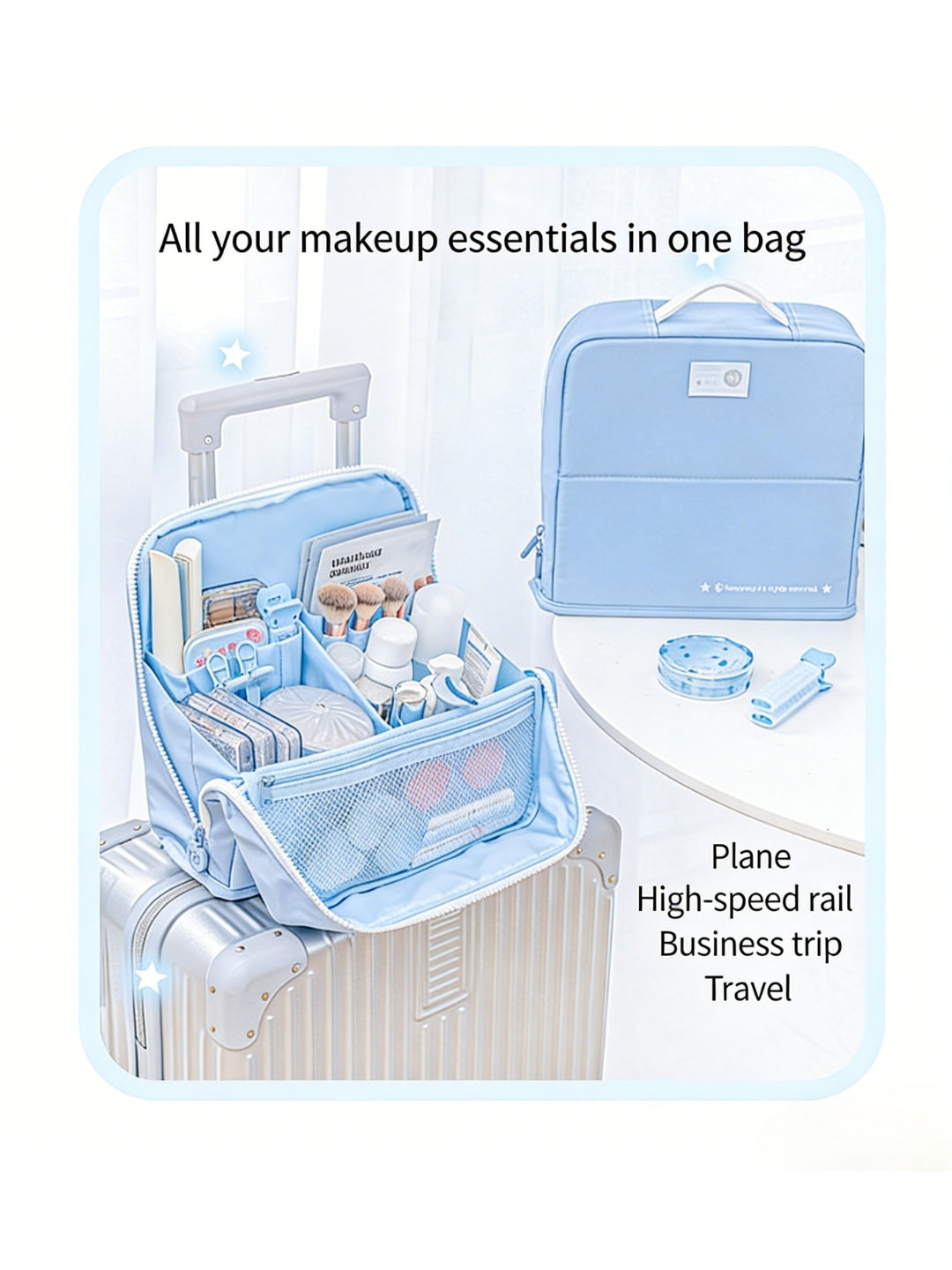 The Vanity Vault Magnetic Stand-Up Makeup Storage Bag