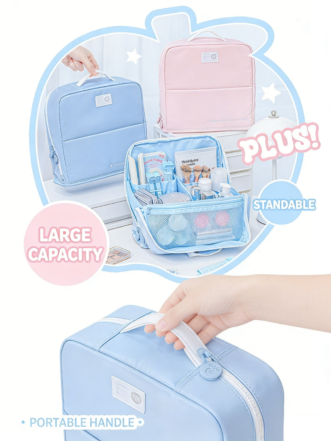 The Vanity Vault Magnetic Stand-Up Makeup Storage Bag