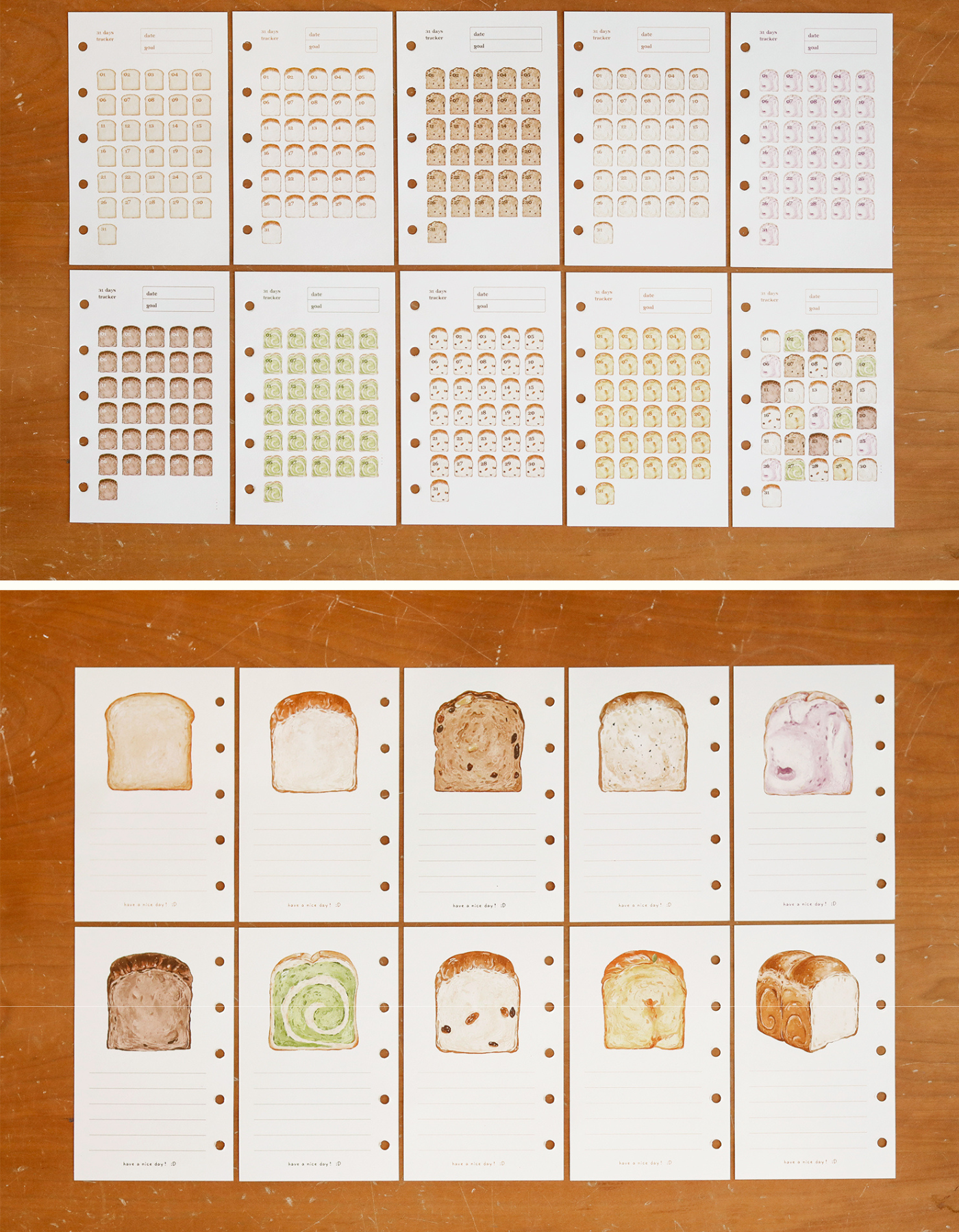Toast Tracking Card Original Design M5/A7/A6 Loose-leaf Refill Pages