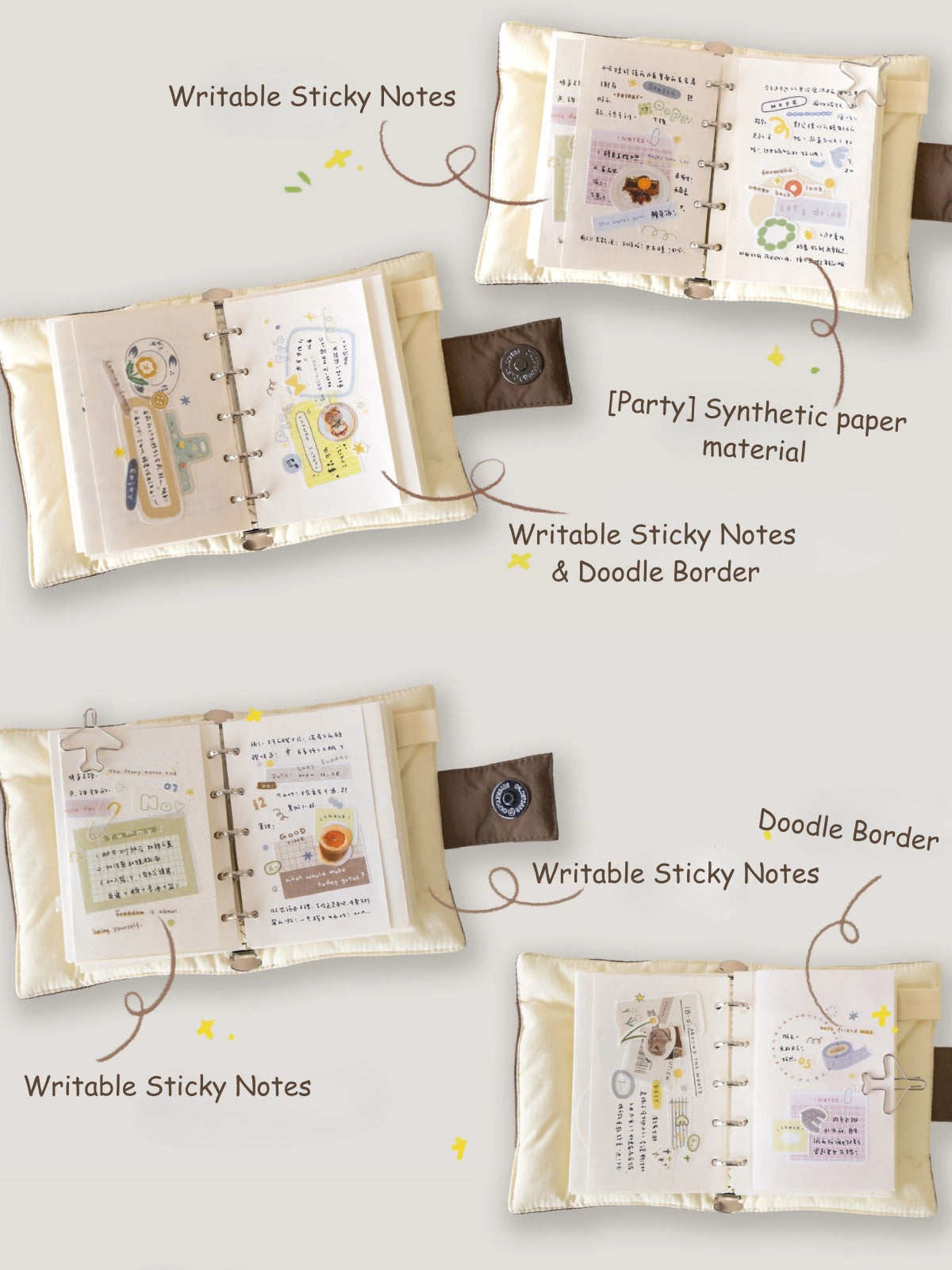 Writing Notes & Doodle Border Washi Tapes & Die-cut Stickers