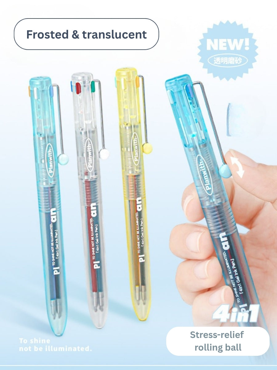 Transparent Frosted Mindflow 4-in-1 Stress-Relief Pen