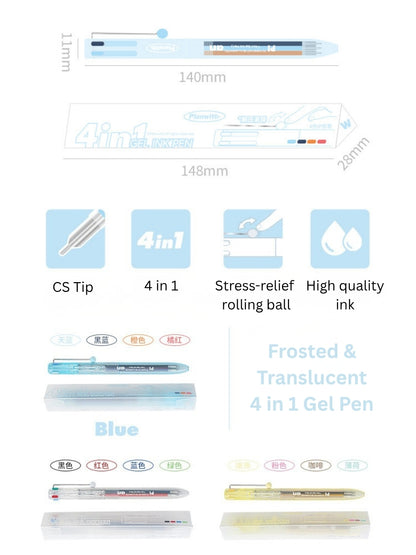 Transparent Frosted Mindflow 4-in-1 Stress-Relief Pen