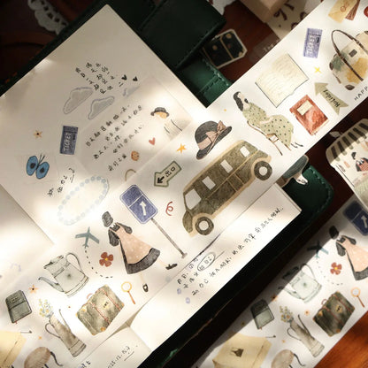 Travel Journal – Soft Vintage Die-Cut Washi & PET Tape ChicChoi
