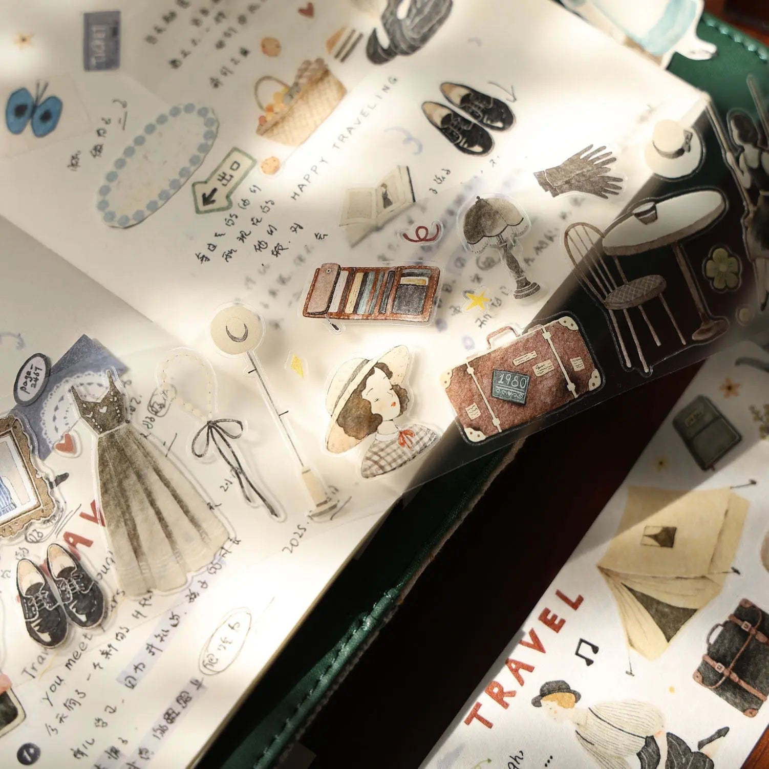 Travel Journal – Soft Vintage Die-Cut Washi & PET Tape ChicChoi