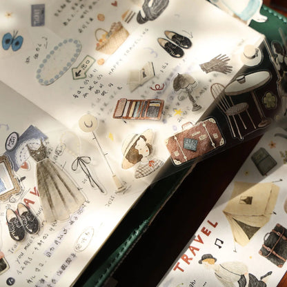 Travel Journal – Soft Vintage Die-Cut Washi & PET Tape ChicChoi