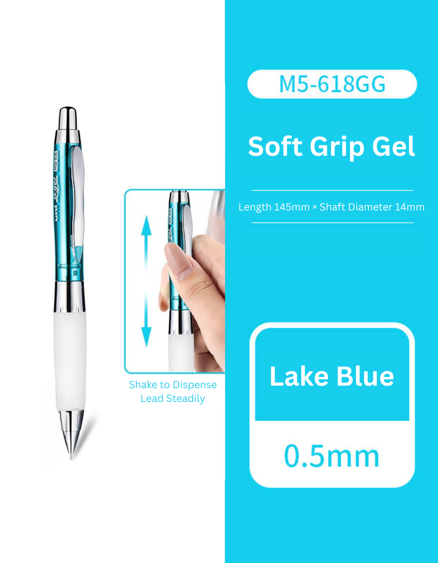 Uni Mitsubishi Kuru Toga Soft Gel Grip Mechanical Pencil M5 618GG
