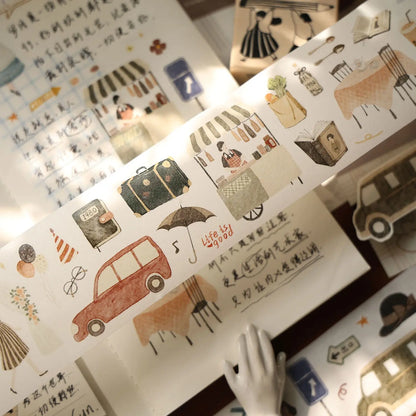 Travel Journal – Soft Vintage Die-Cut Washi & PET Tape ChicChoi