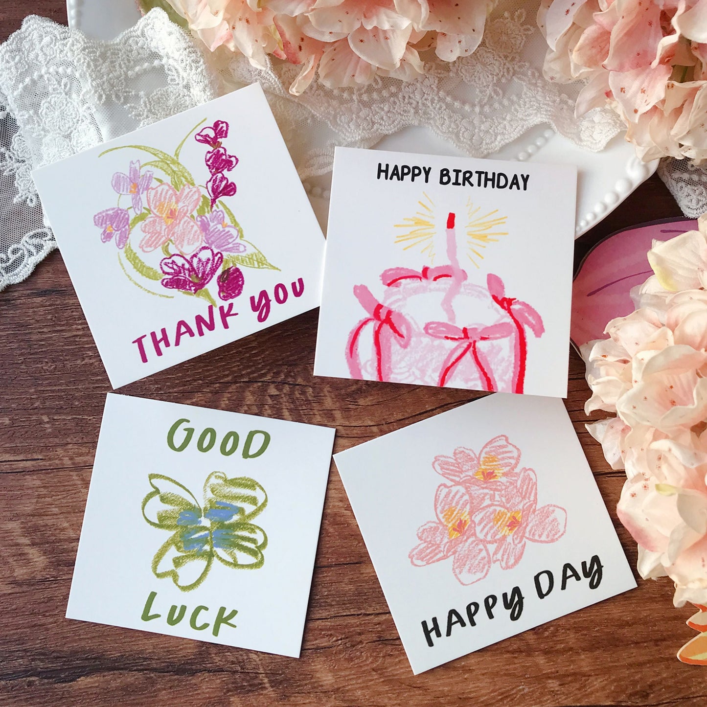 Warm Wishes Hand-drawn Style Mini Card Set
