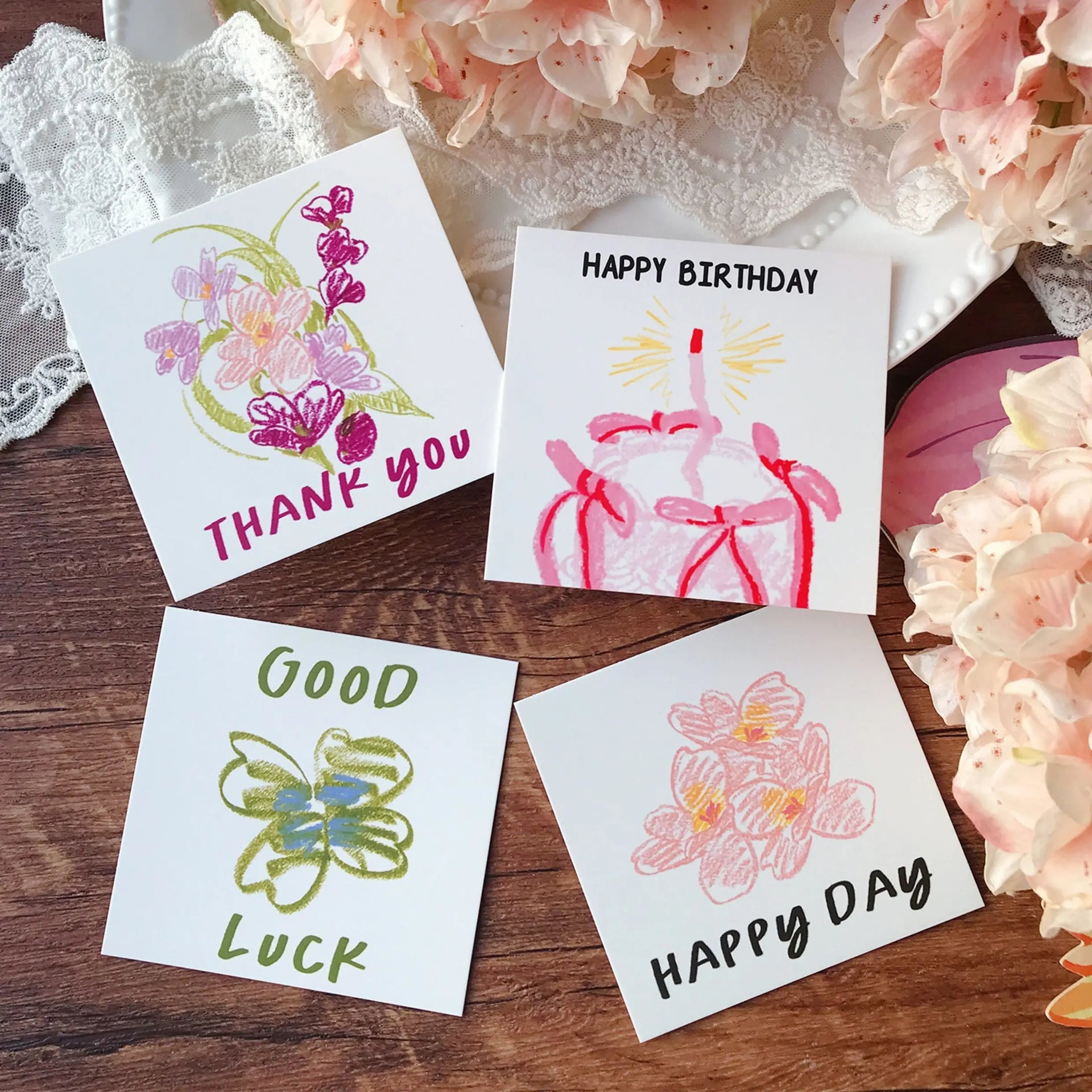 Warm Wishes Hand drawn Style Mini Card Set