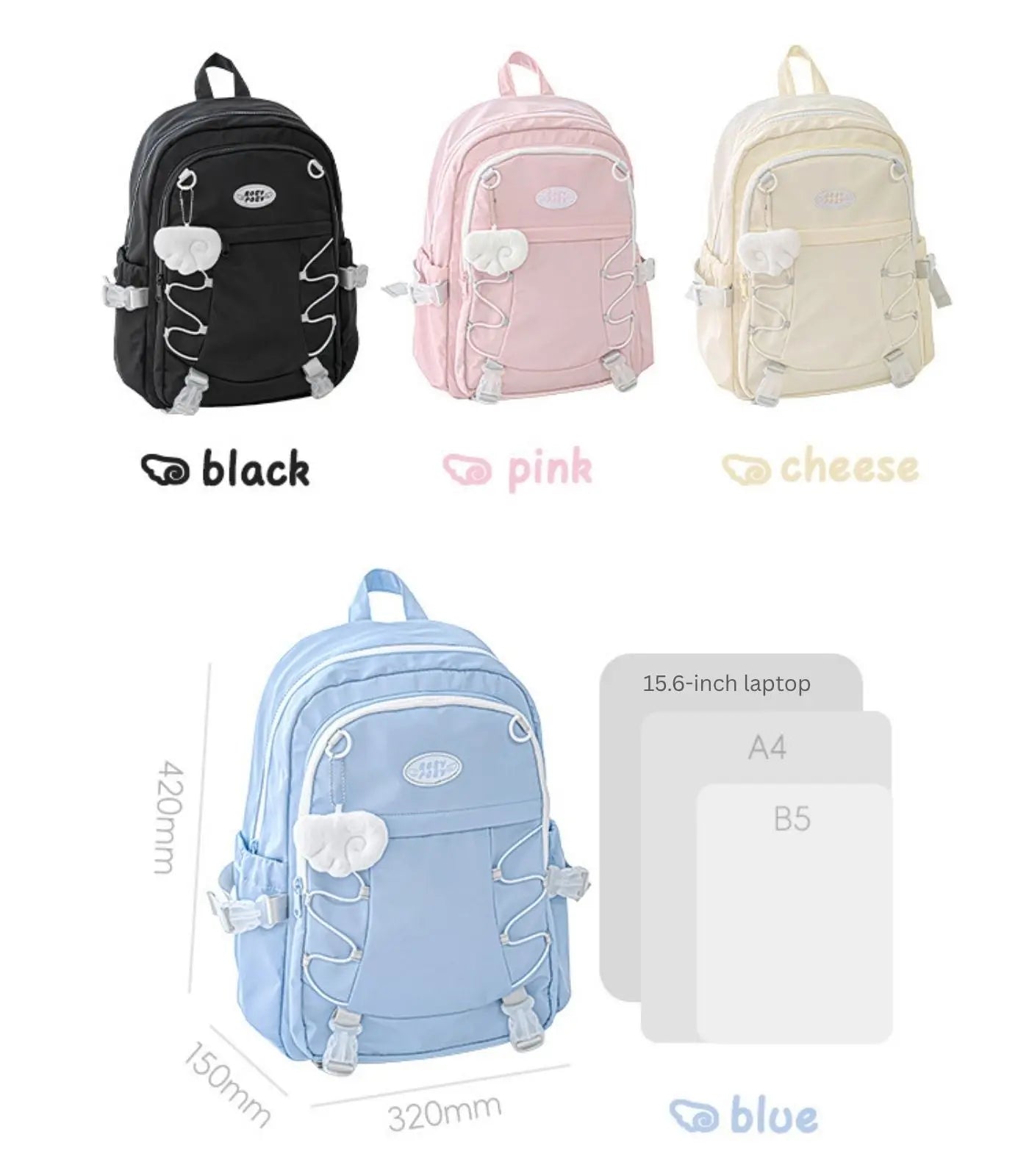 angel backpack with mini wings Wingwing Fluffy Angel Wings School Backpack
