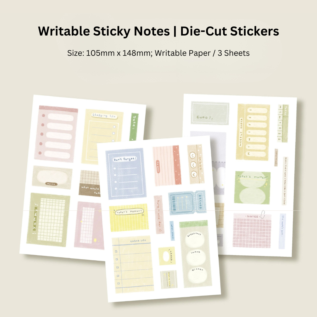 Writing Notes & Doodle Border Washi Tapes & Die-cut Stickers