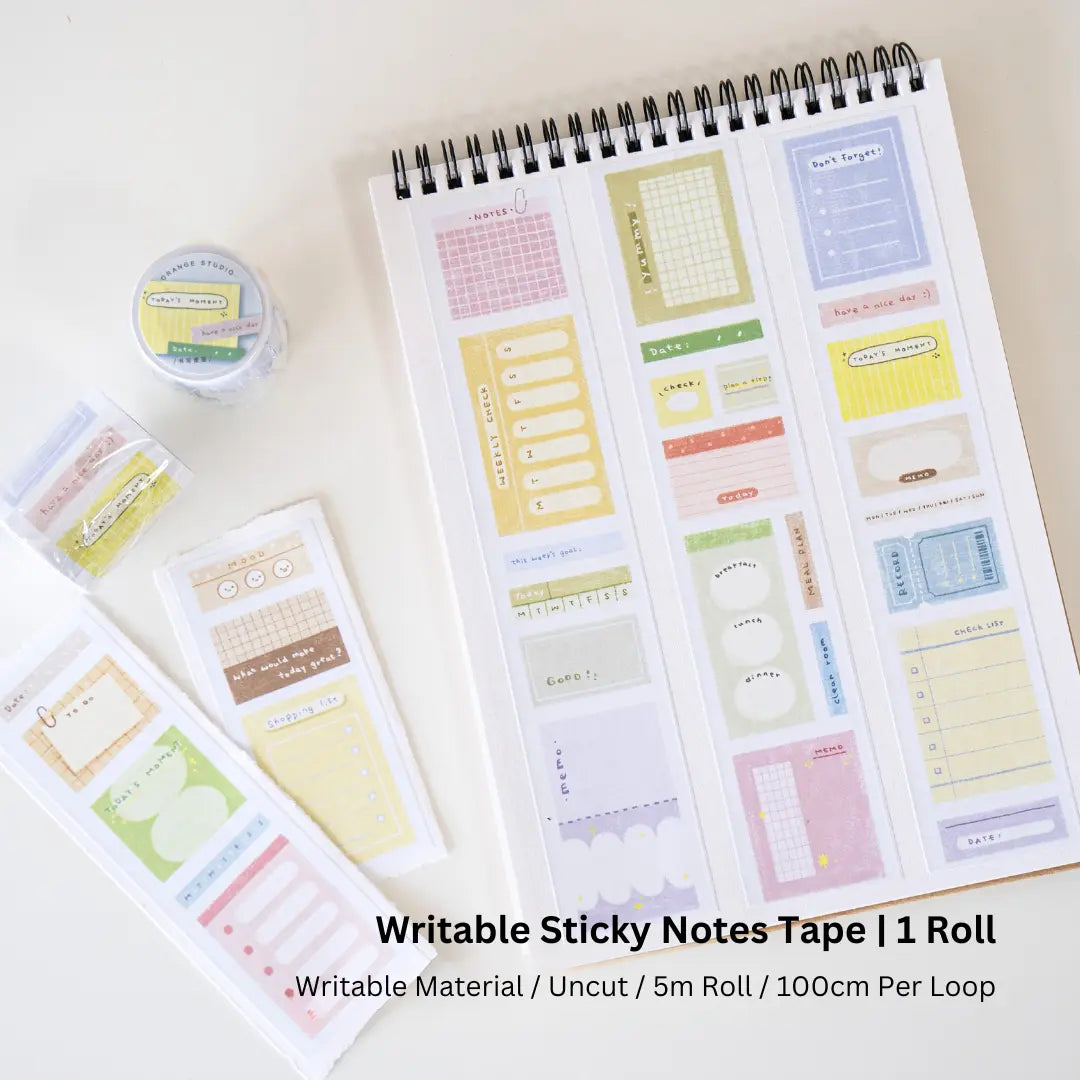 Writing Notes & Doodle Border Washi Tapes & Die cut Stickers