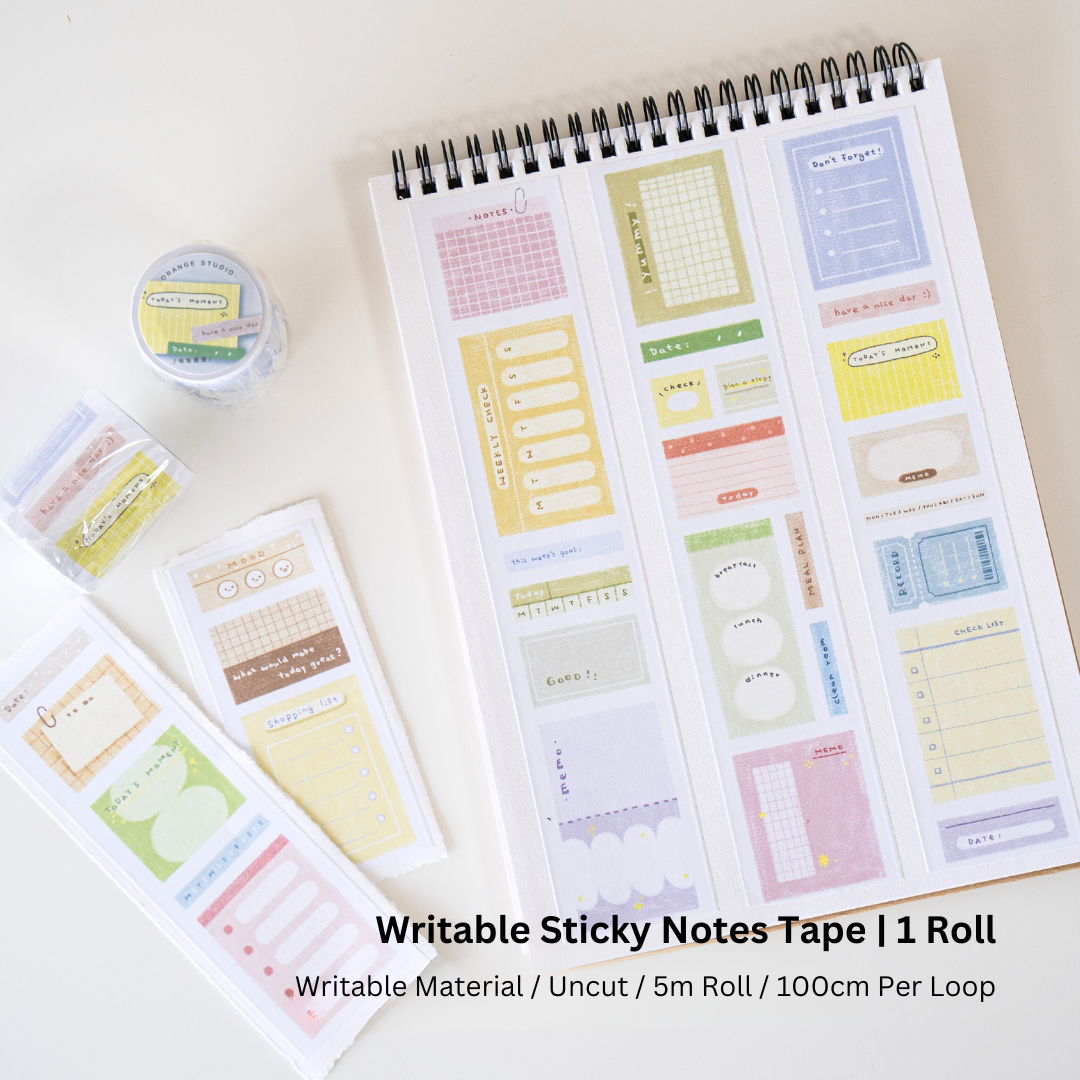 Writing Notes & Doodle Border Washi Tapes & Die-cut Stickers