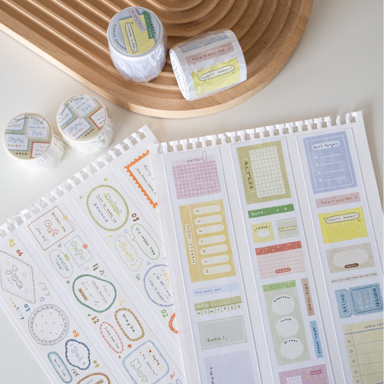 Writing Notes & Doodle Border Washi Tapes & Die-cut Stickers