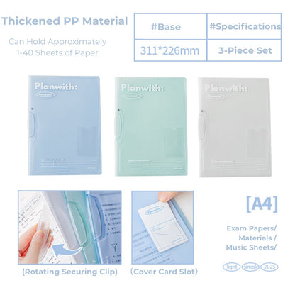 A4 Swing-Clip Punch-Free Document Organizer (3-Pack)
