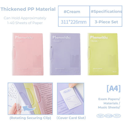 A4 Swing-Clip Punch-Free Document Organizer (3-Pack)