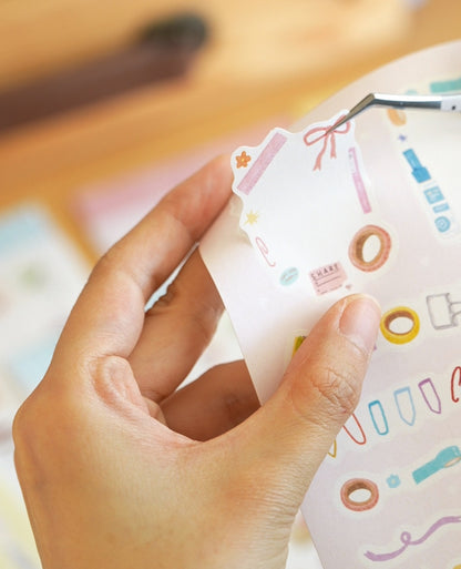 Aesthetic Stationery Illustration Die-Cut Stickers