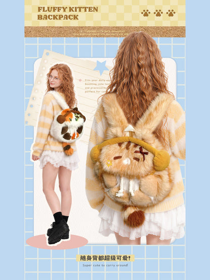 Headphone Cat Plush Backpack