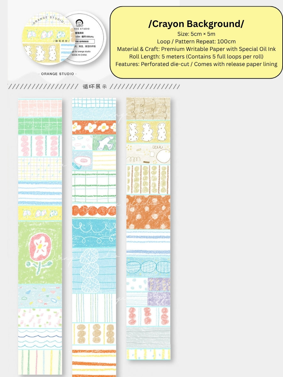 Crayon Chronicles Premium Die-cut Washi Tape