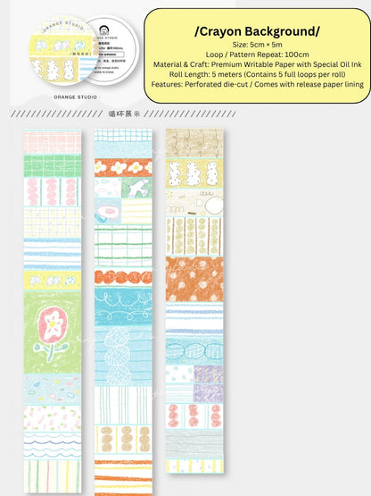Crayon Chronicles Premium Die-cut Washi Tape