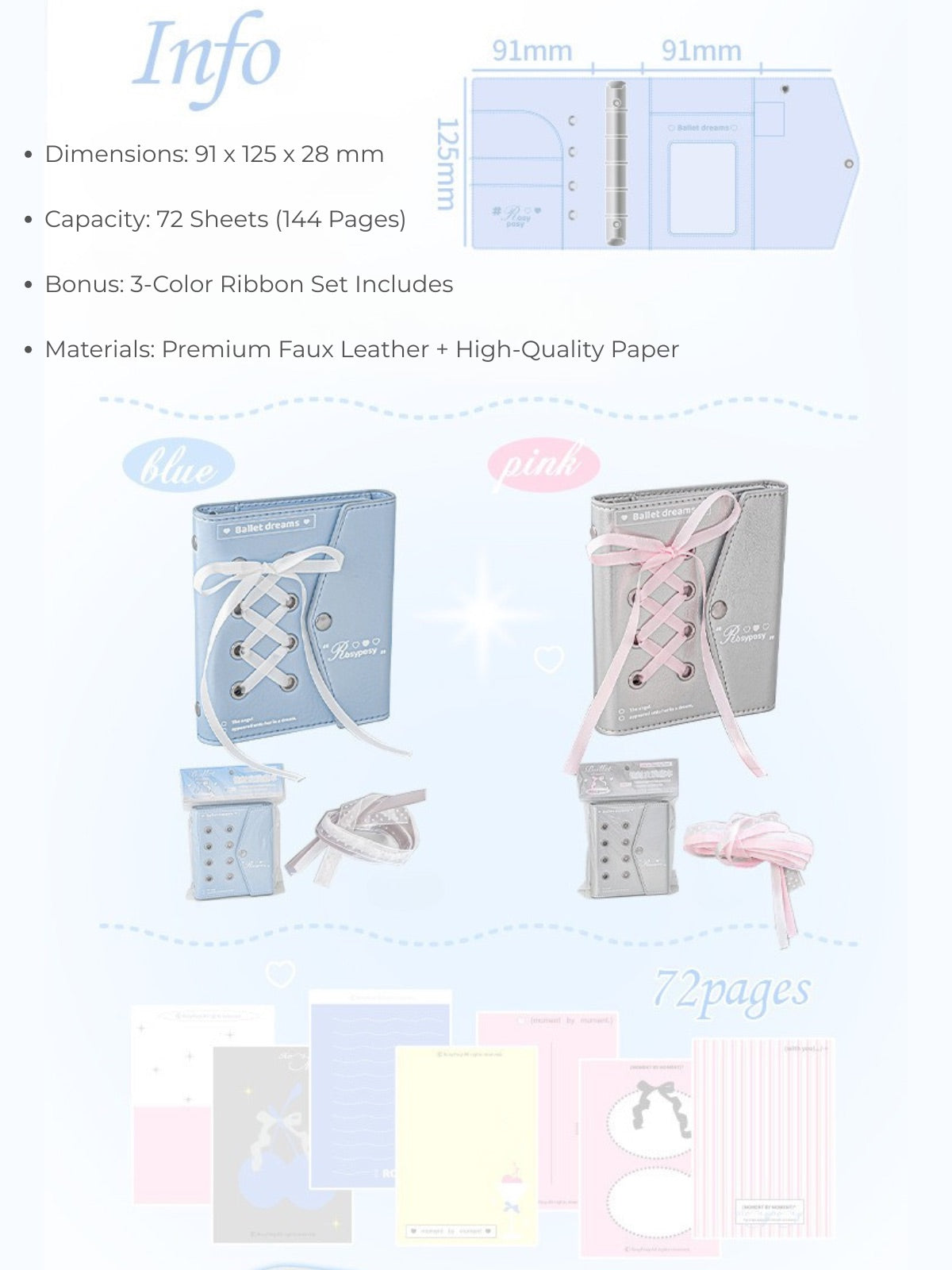 Balletcore Envelope Leather Ita-Journal M5 Binder