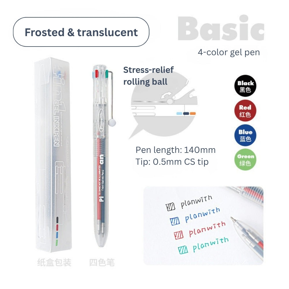 Transparent Frosted Mindflow 4-in-1 Stress-Relief Pen