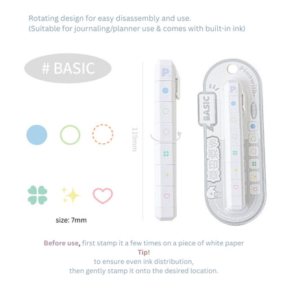 Multi-Pattern 6-in-1 Pen Stamp Set
