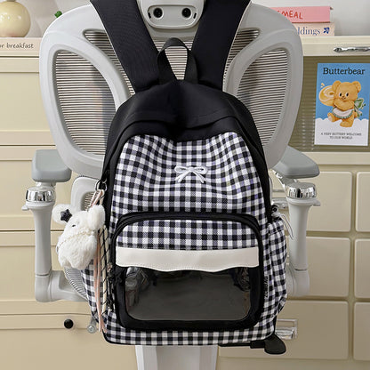 Plaid Vibe Large Capacity Ita Backpack