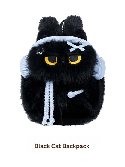Headphone Cat Plush Backpack